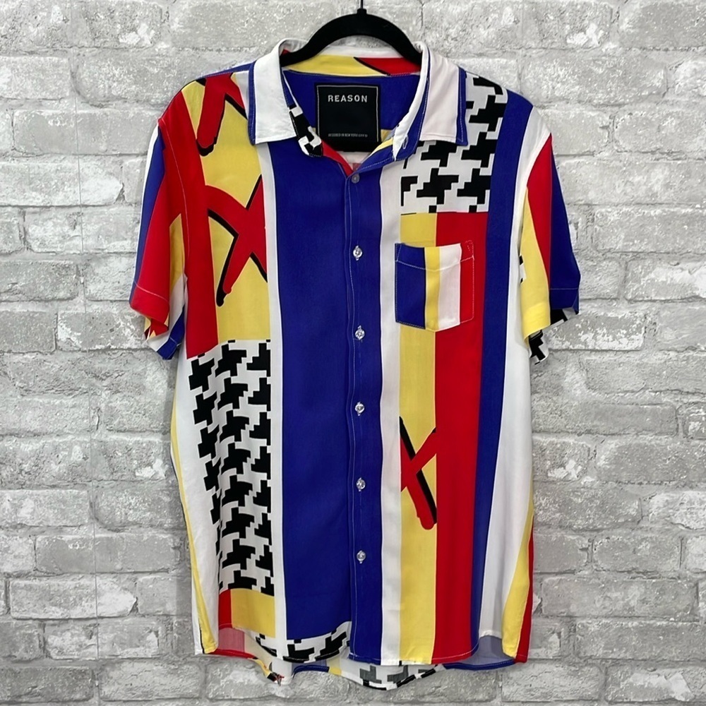 Reason Abstract Button Down Shirt - Picture 1 of 4